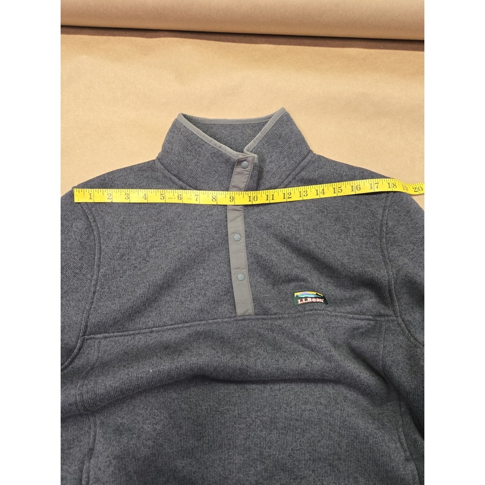 LL Bean Men's Sweater Fleece Pullover Charcoal Size L Slightly Fitted - Picture 7 of 13